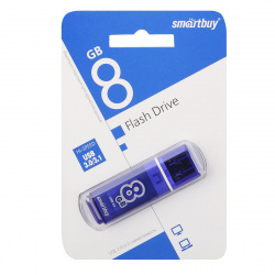 Флеш-память USB 8 Gb Smartbuy Glossy series Dark Blue USB 3.1 (SB8GBGS-DB)