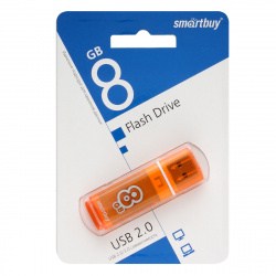 Флеш-память USB 8 Gb Smartbuy Glossy series Orange