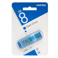 Флеш-память USB 8 Gb Smartbuy Glossy series Blue