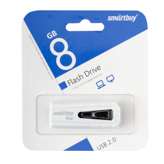 Флеш-память USB 8 Gb Smartbuy IRON White/Black (SB8GBIR-W)