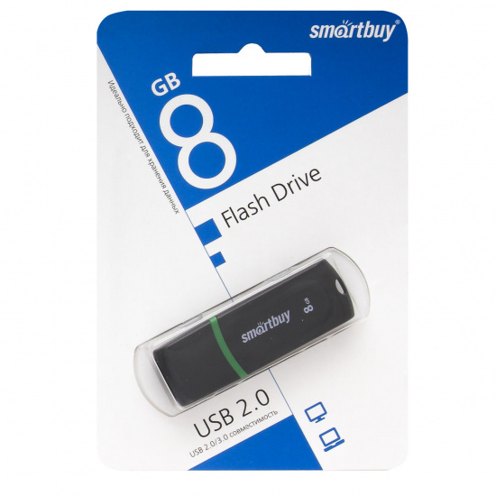 Флеш-память USB 8 Gb Smartbuy Paean Black (SB8GBPN-K)