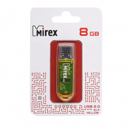 Флеш-память USB 8 Gb Mirex Elf USB 2.0, желтый