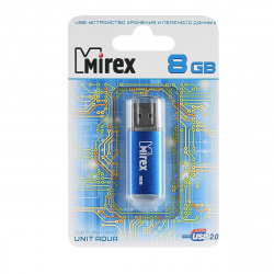 Флеш-память USB 8 Gb Mirex Unit Aqua USB 2.0, синий (13600-FMUAQU08)