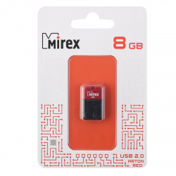 Флеш-память USB 8 Gb Mirex ARTON RED, черно/красный