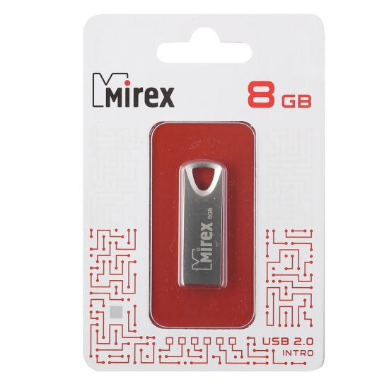 Флеш-память USB 8 Gb Mirex INTRO, металл