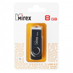 Флеш-память USB 8 Gb Mirex Swivel Black, черный