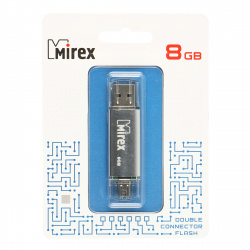 Флеш-память USB 8 Gb Mirex SMART серебро USB/microUSB