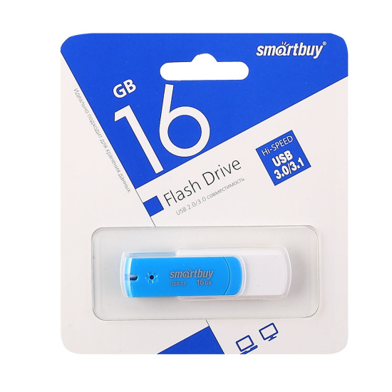 Флеш-память USB 16 Gb Smartbuy Diamond Blue (SB16GBDB-3) USB 3.1