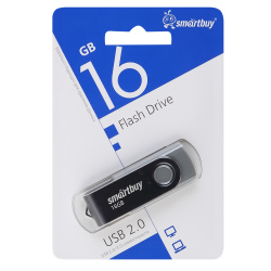 Флеш-память USB 16 Gb Smartbuy Twist Black (SB016GB2TWK)