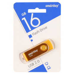 Флеш-память USB 16 Gb Smartbuy Twist Yellow (SB016GB2TWY)