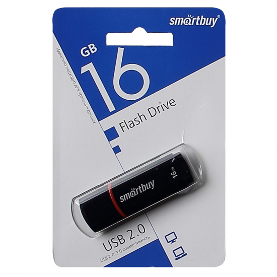Флеш-память USB 16 Gb Smartbuy Crown Black (SB16GBCRW-K)