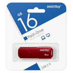 Флеш-память USB 16 Gb Smartbuy CLUE Burgundy (SB16GBCLU-BG)