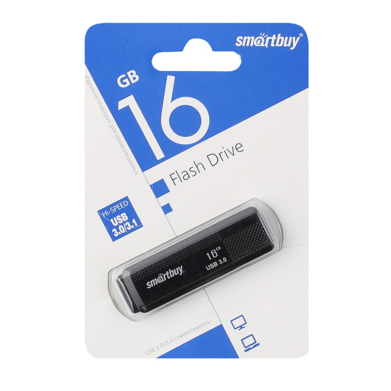 Флеш-память USB 16 Gb Smartbuy Dock Black (SB16GBDK-K3) USB 3.1