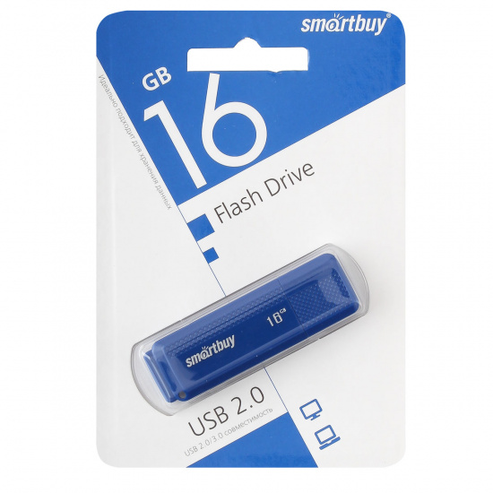 Флеш-память USB 16 Gb Smartbuy Dock Blue  (SB16GBDK-B)