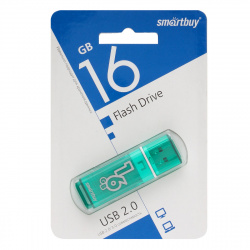 Флеш-память USB 16 Gb Smartbuy Glossy series Green