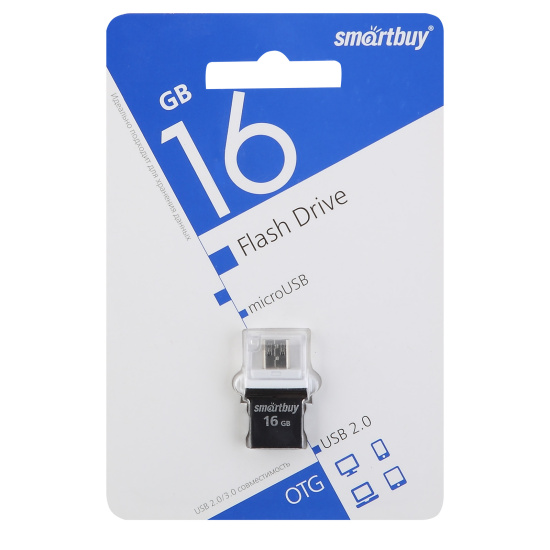 Флеш-память USB 16 Gb Smartbuy OTG POKO series Black (SB16GBPO-K)