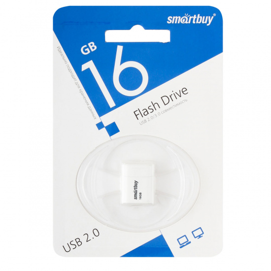 Флеш-память USB 16 Gb Smartbuy LARA White (SB16GBLara-W)