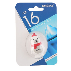 Флеш-память USB 16 Gb Smartbuy Wild series Белый Медведь (SB16GBPolarBear)