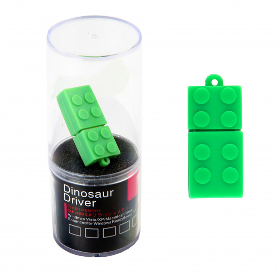 Флеш-память USB 16 Gb 211554 КОКОС Лего зеленый