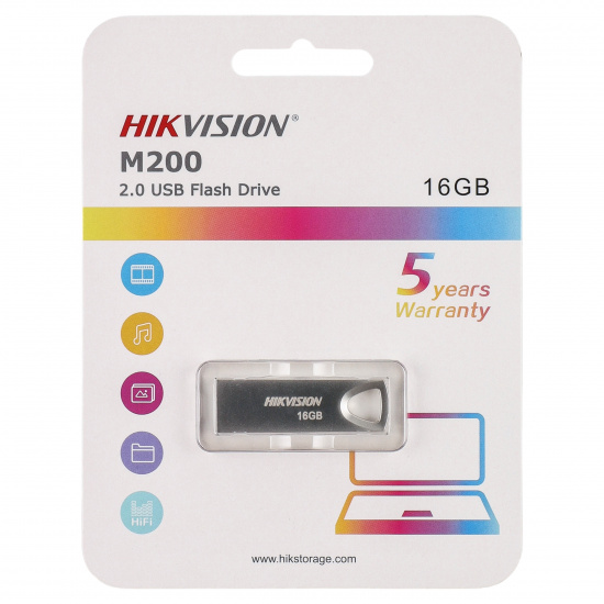 Флеш-память USB 16 Gb HIKVision M200, USB 2.0, Аллюминий
