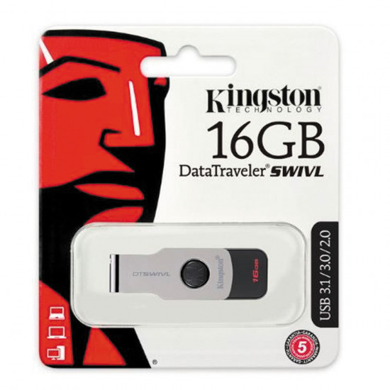 Флеш-память USB 16 Gb Kingston DT SWIVL Metal/color USB 3.1