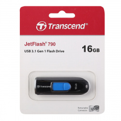 Флеш-память USB 16 Gb Transcend Jet Flash 790 (TS16GJF790K) черный/синий USB 3.0