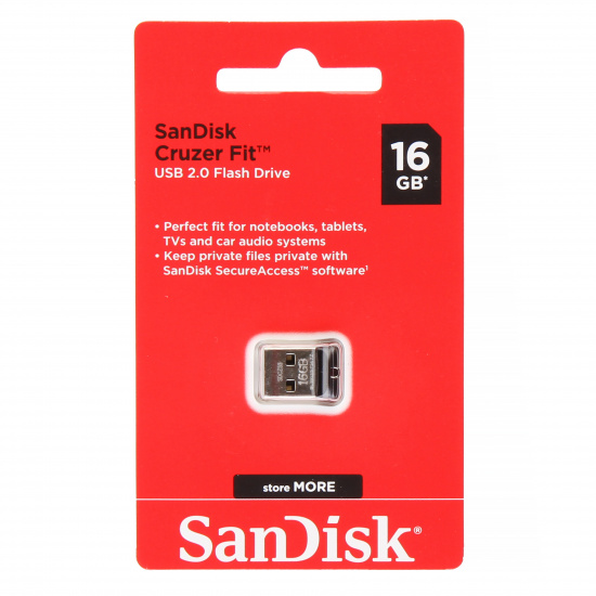 Флеш-память USB 16 Gb SanDisk CZ33 Cruzer Fit (SDCZ33-016G-G35)