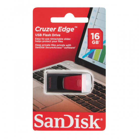 Флеш-память USB 16 Gb SanDisk CZ51 Cruzer Edge, Black