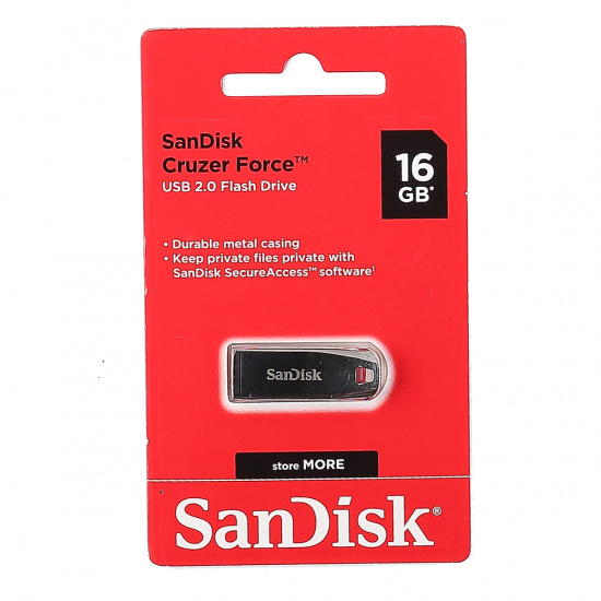 Флеш-память USB 16 Gb SanDisk CZ71 Cruzer Force, Silver