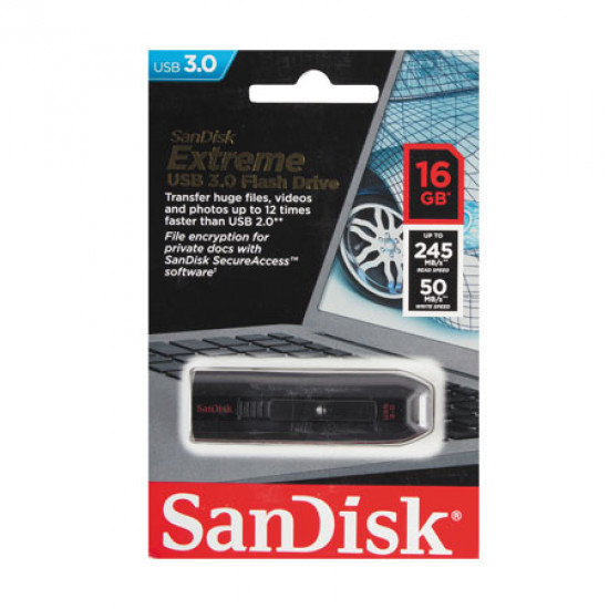 Флеш-память USB 16 Gb SanDisk CZ80 Extreme, Black, USB 3.0