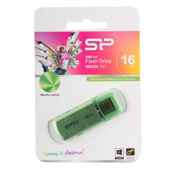 Флеш-память USB 16 Gb Silicon Power Helios 101 green