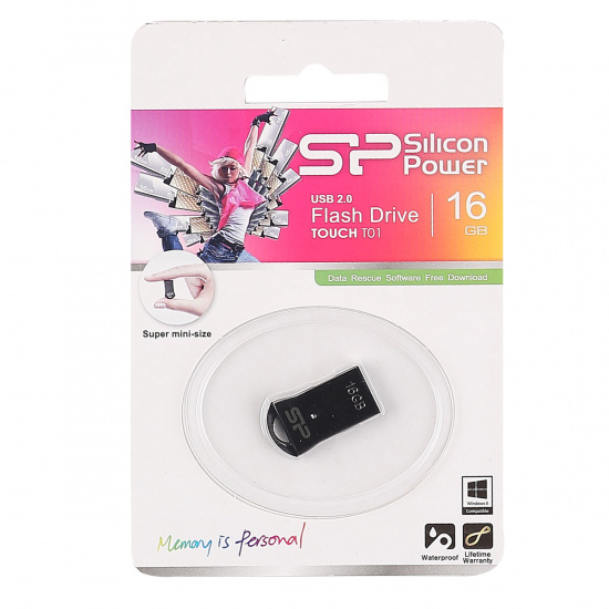 Флеш-память USB 16 Gb Silicon Power Touch T01 black