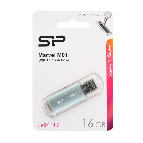 Флеш-память USB 16 Gb Silicon Power Marvel M01 Blue USB 3.0    