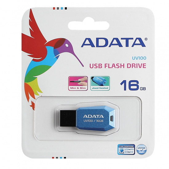 Флеш-память USB 16 Gb  A-DATA UV100, Синий