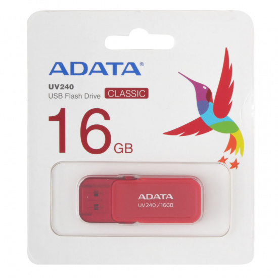 Флеш-память USB 16 Gb  A-DATA UV240, USB 2.0, Красный