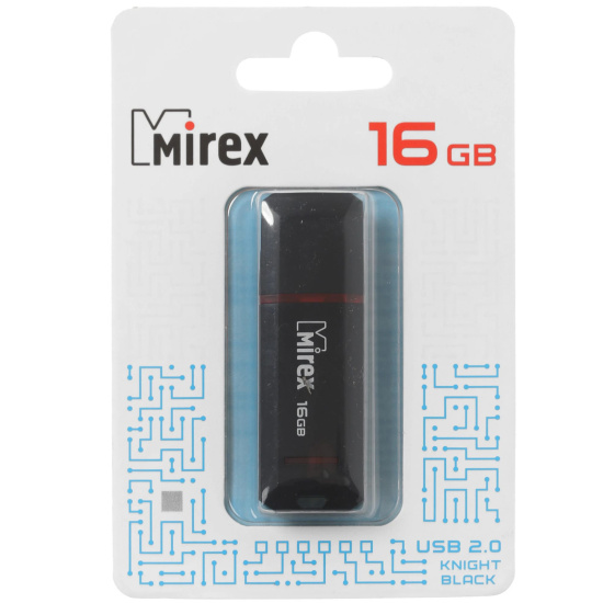 Флеш-память USB 16 Gb Mirex KNIGHT BLACK, черный