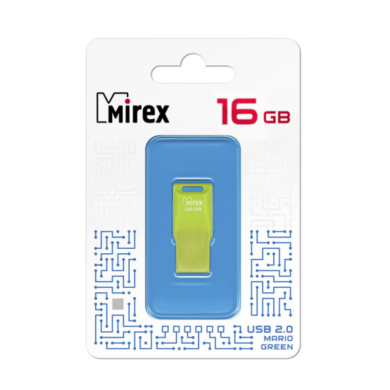 Флеш-память USB 16 Gb Mirex MARIO GREEN, зеленый