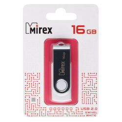 Флеш-память USB 16 Gb Mirex Swivel White, белый