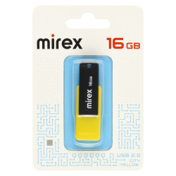 Флеш-память USB 16 Gb Mirex City Yellow, черный/желтый