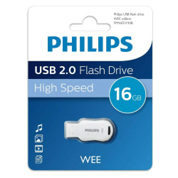 Флеш-память USB 16 Gb Philips WEE 2,0,  белый