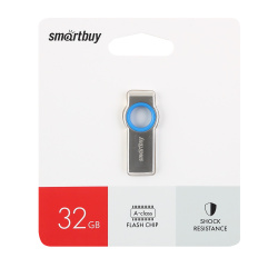 Флеш-память USB 32 Gb Smartbuy Metal MC2 Blue (SB032GBMC2)
