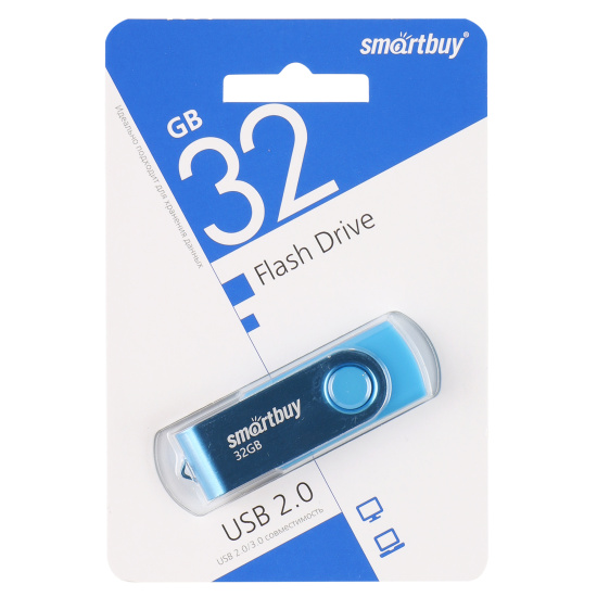 Флеш-память USB 32 Gb Smartbuy Twist Blue (SB032GB2TWB)