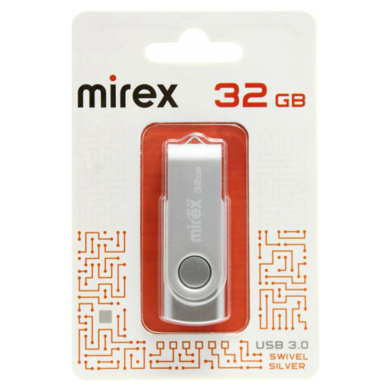 Флеш-память USB 32 Gb Mirex Swivel Silver, серебро