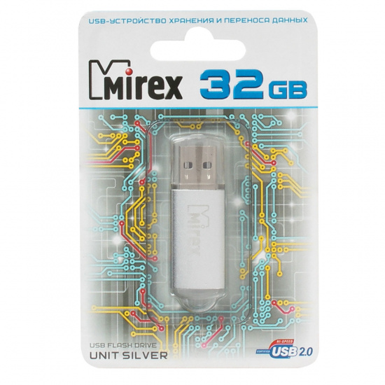 Флеш-память USB 32 Gb Mirex Unit, серебро