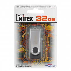 Флеш-память USB 32 Gb Mirex Swivel Black, черный