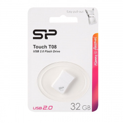 Флеш-память USB 32 Gb Silicon Power Touch T08 White