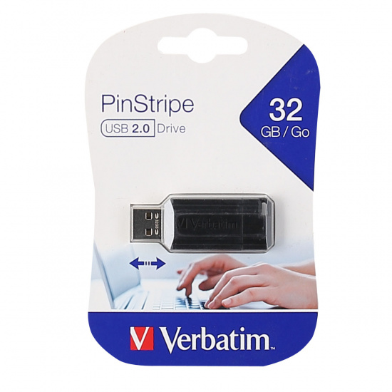 Флеш-память USB 32 Gb Verbatim PinStripe Black