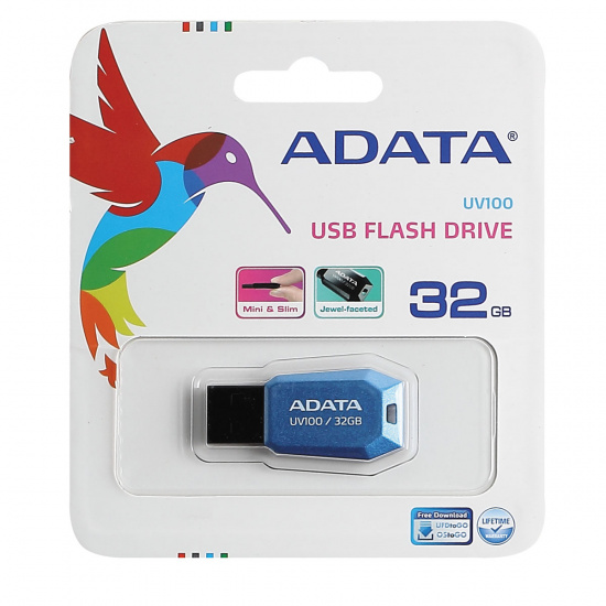 Флеш-память USB 32 Gb A-DATA UV100, Синий