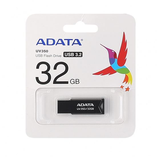 Флеш-память USB 32 Gb A-DATA UV350, USB 3.1, черный