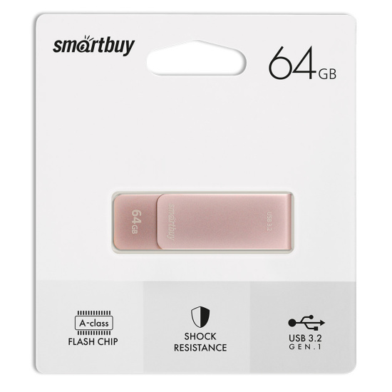 Флеш-память USB 64 Gb Smartbuy Metal M1 Apricot (SB064GM1A) USB 3.2